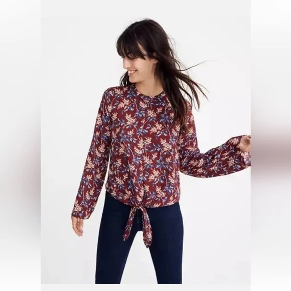 Madewell M Bell Sleeves Tie Top